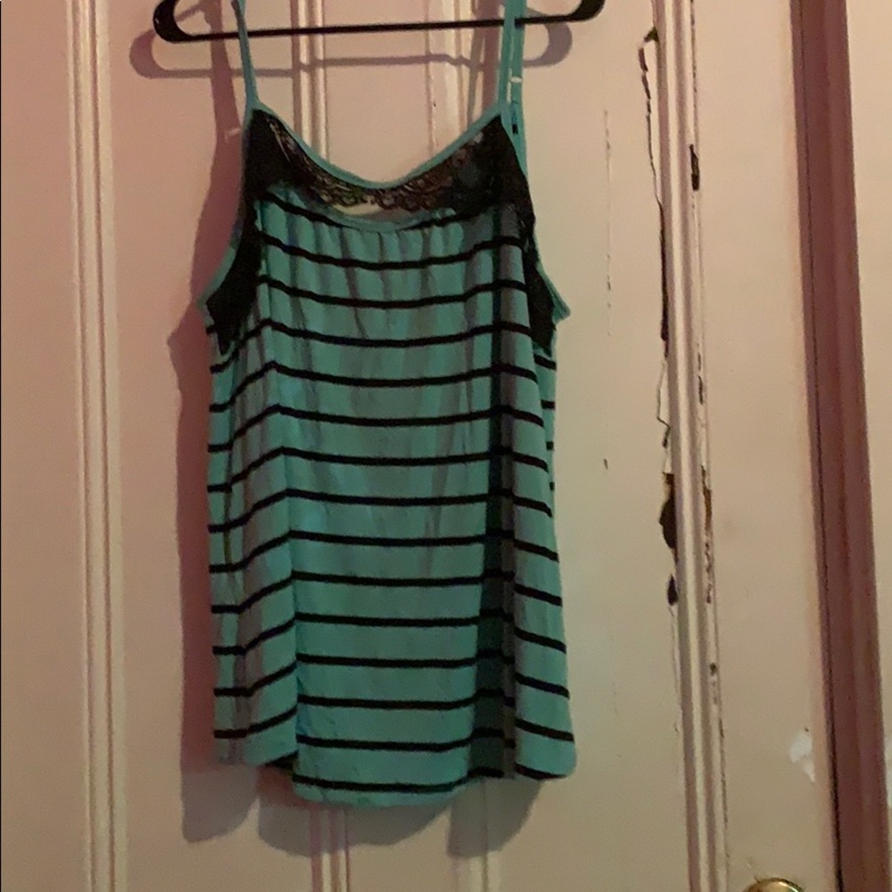 Torrid Seafoam Green and Black Tank Top